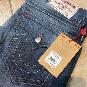 True Religion Mens Denim Jeans with Red Accents New with Tags